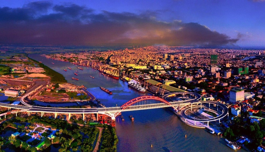 Cầu Hoàng Văn Thụ - cửa ngõ nối với huyện Thủy Nguyên. Ảnh: Internet