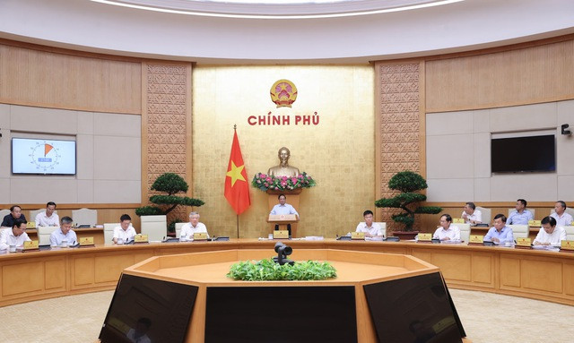 Thủ tướng Phạm Minh Chính chủ trì phiên họp Chính phủ thường kỳ tháng 8-2024. Ảnh VGP