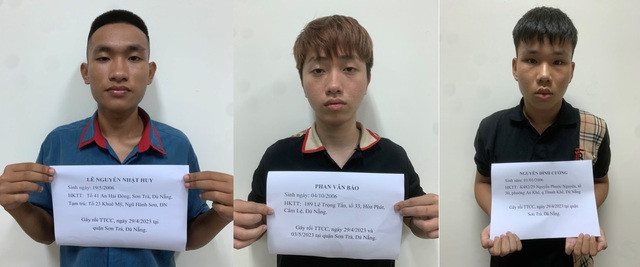 3 bị can Huy, Bảo và Cường. Ảnh: Nguyễn Tú 3 bị can Huy, Bảo và Cường. Ảnh: Nguyễn Tú