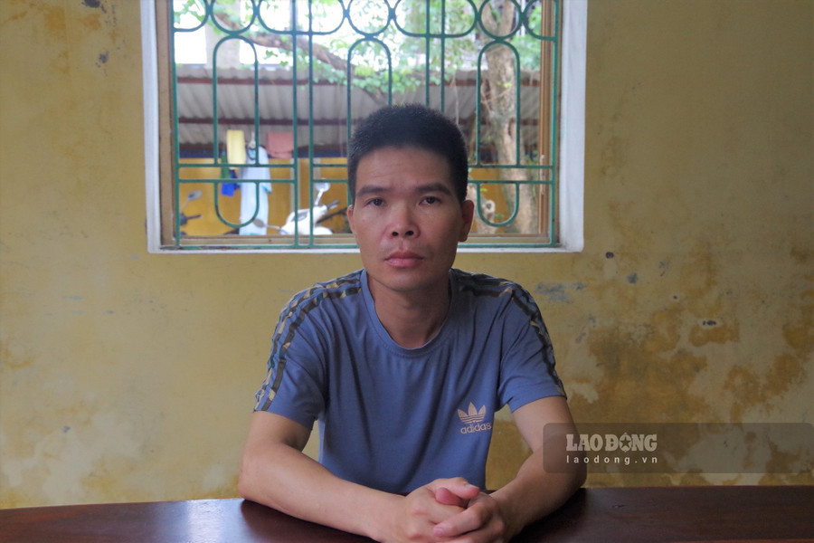 Trần Văn Luân tại cơ quan công an. Ảnh: Công an tỉnh Hải Dương