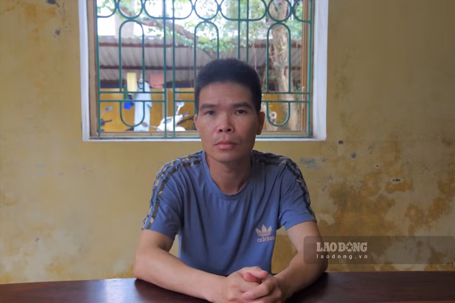 Trần Văn Luân tại cơ quan công an. Ảnh: Công an tỉnh Hải Dương