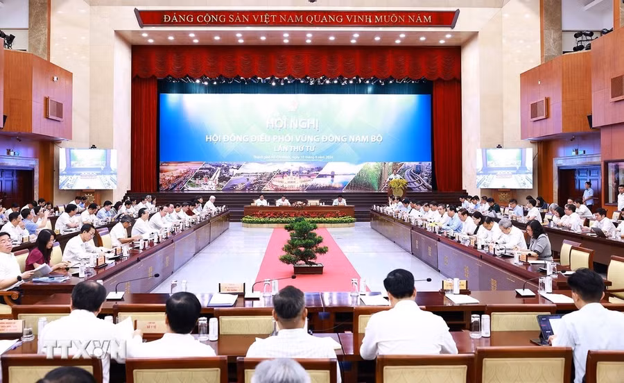 Hội nghị lần thứ 4 Hội đồng điều phối vùng Đông Nam Bộ. (Ảnh: Dương Giang/TTXVN)