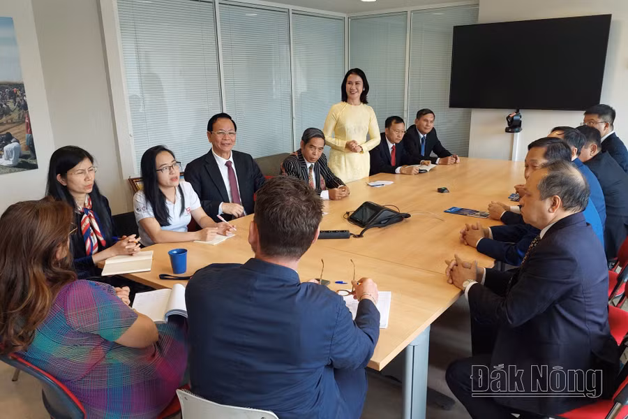 TUV, Phó Chủ tịch UBND tỉnh Đắk Nông Tôn Thị Ngọc Hạnh trao đổi tại buổi làm việc