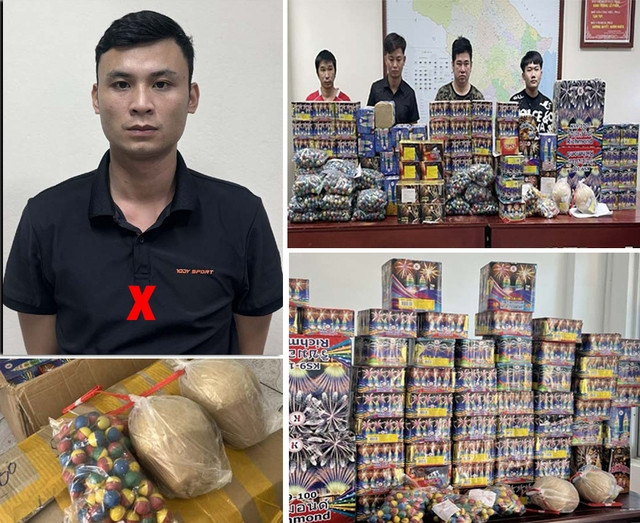 Ổ nhóm buôn bán pháo nổ xuyên quốc gia và tang vật. Ảnh: Công an Thanh Hóa Ổ nhóm buôn bán pháo nổ xuyên quốc gia và tang vật. Ảnh: Công an Thanh Hóa
