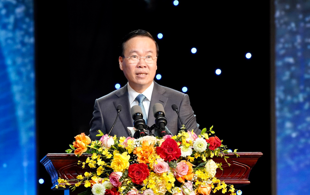Chủ tịch nước Võ Văn Thưởng phát biểu tại lễ trao giải. Ảnh: NGỌC THẮNG Chủ tịch nước Võ Văn Thưởng phát biểu tại lễ trao giải. Ảnh: NGỌC THẮNG