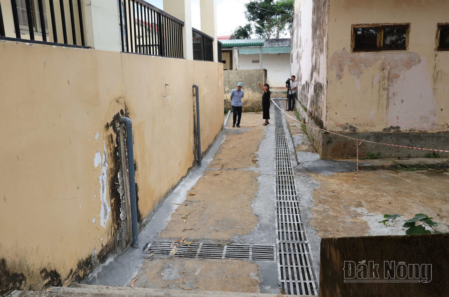 Huyện Krông Nô đã cho trám các vệt nứt và triển khai các giải pháp hạn chế nước mặt chảy vào khu vực sụt lún Huyện Krông Nô đã cho trám các vệt nứt và triển khai các giải pháp hạn chế nước mặt chảy vào khu vực sụt lún