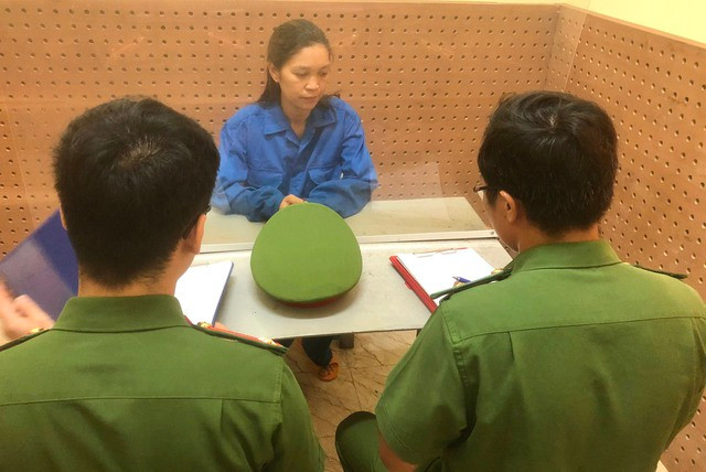 Bị can Trần Thị Lành tại cơ quan công an. ẢNH CÔNG AN ĐẮK NÔNG