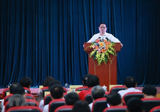 Thủ tướng Phạm Minh Chính phát biểu chỉ đạo tại buổi làm việc với Hội Nhà báo Việt Nam. (Ảnh: Dương Giang/TTXVN) Thủ tướng Phạm Minh Chính phát biểu chỉ đạo tại buổi làm việc với Hội Nhà báo Việt Nam. (Ảnh: Dương Giang/TTXVN)