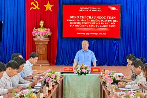 Phó Bí thư Tỉnh ủy Châu Ngọc Tuấn làm việc với Ban Thường vụ Đảng ủy xã Kon Gang