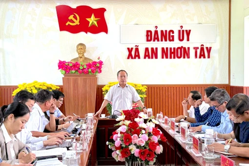Phó Bí thư Tỉnh ủy Châu Ngọc Tuấn kiểm tra công tác chuẩn bị bầu cử tại xã An Nhơn Tây