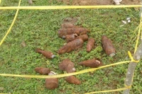 Bom mìn, vật liệu nổ được Ban Chỉ huy Phòng thủ Khu vực 3 - Thống Nhất thu gom xử lý an toàn.