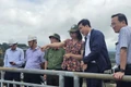 Phó Chủ tịch UBND tỉnh Nguyễn Thị Thanh Lịch kiểm tra tại hồ chứa Ka Nak. Ảnh: Đức Hải