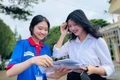 Niềm vui của thí sinh tại điểm thi Trường THPT Pleiku sau kỳ vượt vũ môn. Ảnh Đ.T