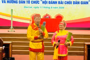 Học viên tham gia lớp tập huấn hô, hát bài chòi dân gian