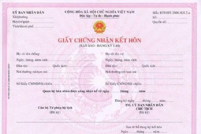 Từ 1-9, xé giấy đăng ký kết hôn tăng 4 lần mức phạt