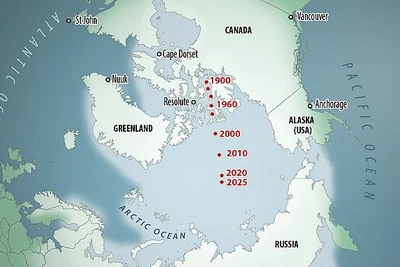 Bắc Cực trôi nhanh từ Canada sang Nga, trái đất sắp đảo ngược?