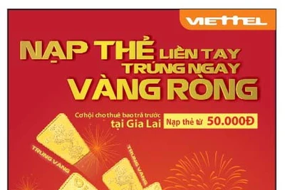 Nạp thẻ liền tay trúng ngay vàng ròng