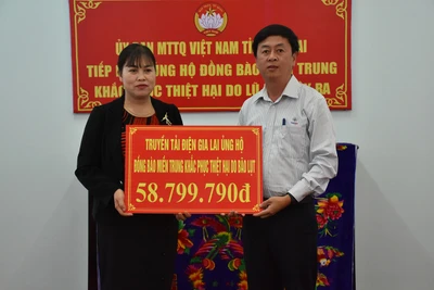 Ủy ban MTTQ Việt Nam tỉnh Gia Lai tiếp nhận ủng hộ đồng bào miền Trung