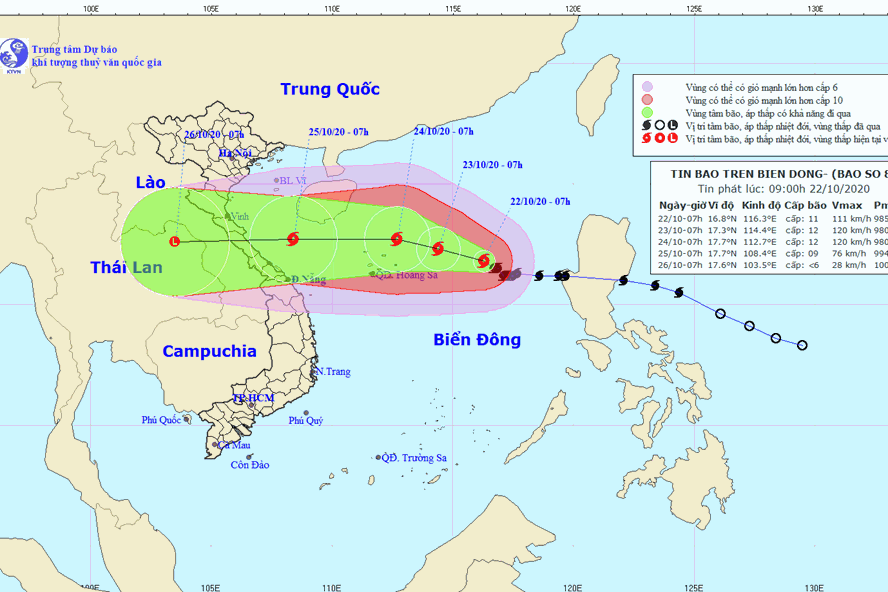 Tin bão mới nhất: Bão số 8 có cấp gió mạnh gây sóng to, biển động dữ dội