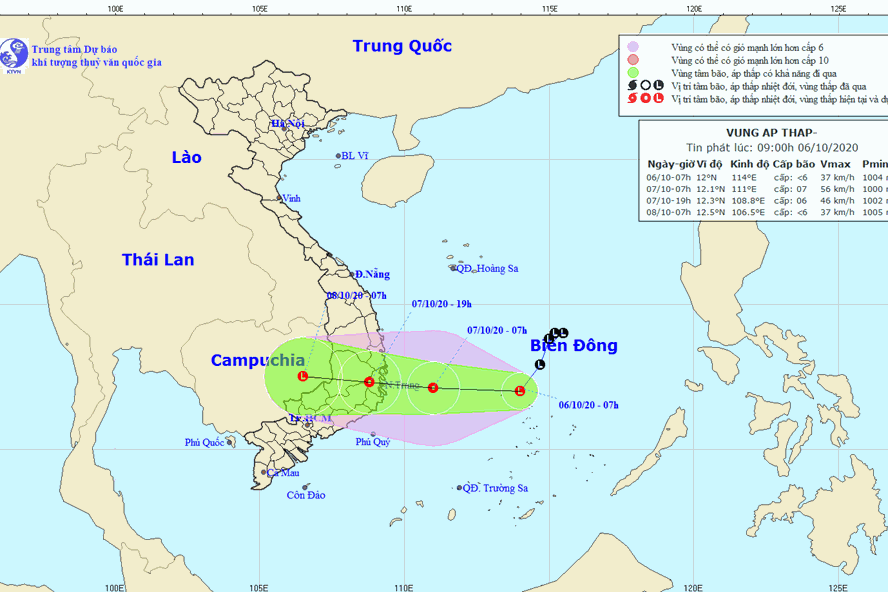Mới nhất: Vùng áp thấp khả năng mạnh lên áp thấp nhiệt đới giật cấp 9