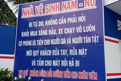 Bảng hiệu dễ thương ở miền Tây: 'Mời quý khách rửa tay, rửa mặt, tắm cho mát rồi đi…'