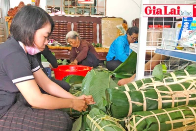 Lan tỏa hoạt động gói bánh tét gửi tặng đồng bào miền Trung ở Gia Lai