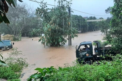 Bão số 9 gây mưa lớn, tắc đường Hồ Chí Minh đoạn qua Kon Tum