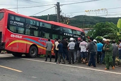 Kon Tum: Xe khách mất lái lao vào vườn nhà dân