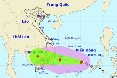 Áp thấp nhiệt đới đã mạnh lên thành bão, cơn bão số 14