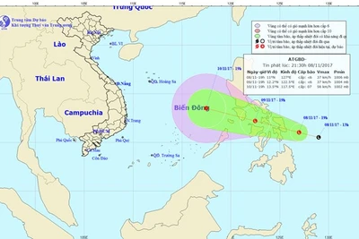 Bão Haikui sẽ đi vào Biển Đông, vùng tâm bão gió giật cấp 12