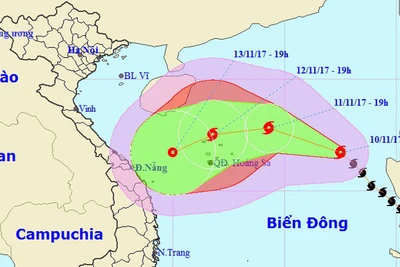 Bão số 13 có thể mạnh thêm trong 24 giờ tới