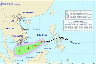 Bão Kai-Tak cách đảo Trường Sa Lớn khoảng 110 km