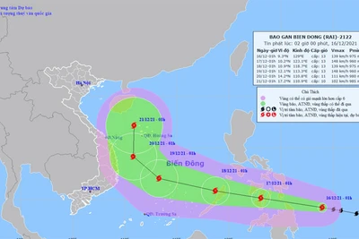 Trong 24 đến 48 giờ tới, bão giật cấp 16 vào Biển Đông