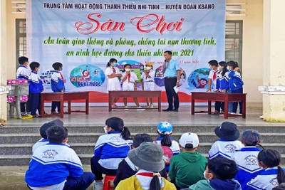 Kbang: Tổ chức sân chơi an toàn giao thông và phòng-chống tai nạn thương tích cho thiếu nhi