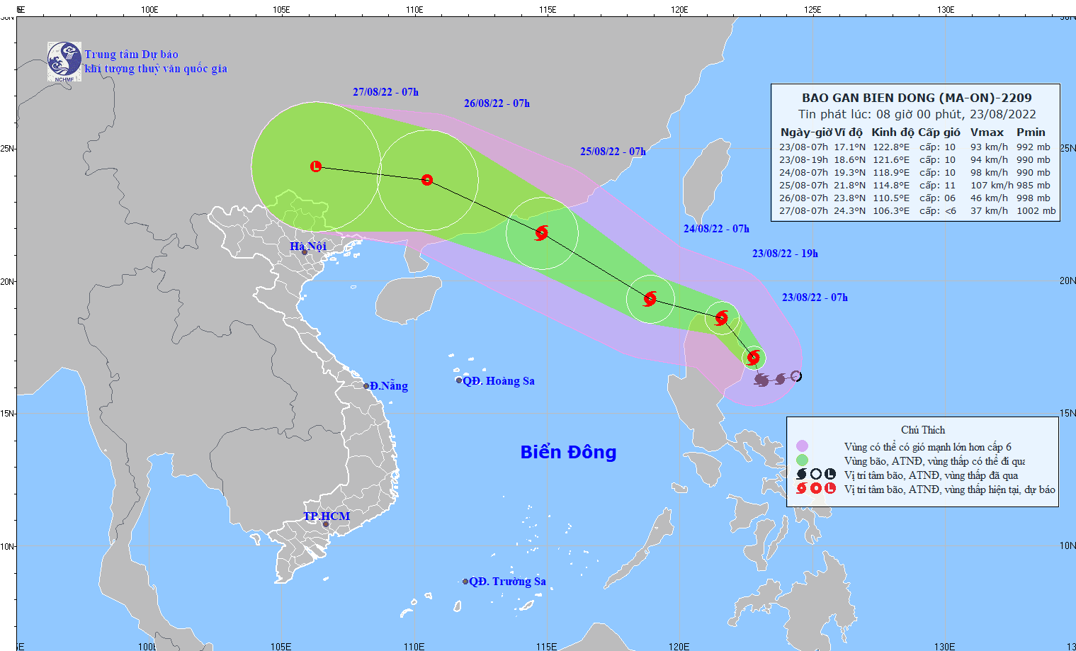 Bão Ma-on giật cấp 12 đang hướng vào Biển Đông