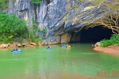 Khám phá chiều sâu bí ẩn động Phong Nha bằng kayak vào ban đêm