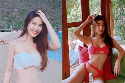 Diễm My 9X diện bikini quyến rũ hút mắt, dẫn đầu hội mỹ nhân tạo dáng ở biển