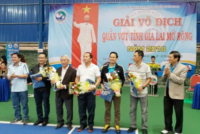 140 VĐV tham gia Giải vô địch quần vợt tỉnh Gia Lai mở rộng năm2018