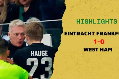 Highlights Eintracht Frankfurt 1-0 West Ham: David Moyes nhận thẻ đỏ