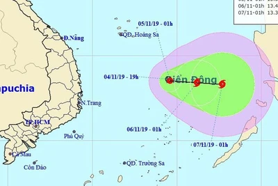 Áp thấp nhiệt đới khả năng mạnh lên thành bão giật cấp 11 trên Biển Đông