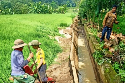 Chư Păh: Mưa lớn sạt lở kênh mương thủy lợi Ia Naih