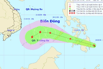 Xuất hiện vùng áp thấp gần Biển Đông