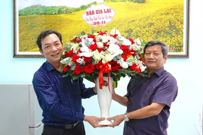 Lãnh đạo Báo Gia Lai thăm, chúc mừng Ngày Nhà giáo Việt Nam