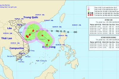 Áp thấp nhiệt đới chồng áp thấp nhiệt đới giật cấp 9 đe dọa Biển Đông