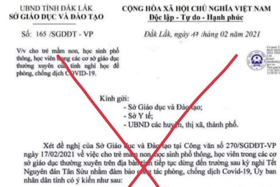 Điều tra việc giả mạo văn bản Sở GD-ĐT Đắk Lắk cho học sinh nghỉ học