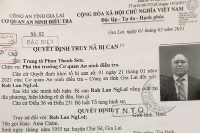 Công an tỉnh Gia Lai truy nã đặc biệt đối tượng phá hoại chính sách đoàn kết