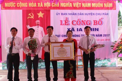 Xã Ia Nhin đạt chuẩn nông thôn mới