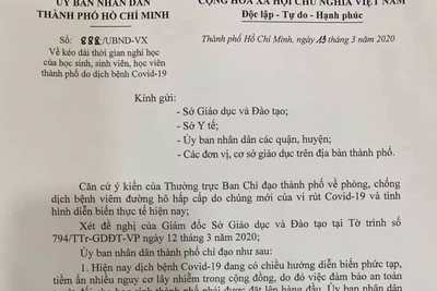 TP HCM cho học sinh nghỉ học đến hết ngày 5-4