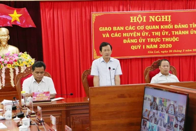 Giao ban các cơ quan Khối Đảng tỉnh và các Huyện ủy, Thị ủy, Thành ủy, Đảng ủy trực thuộc