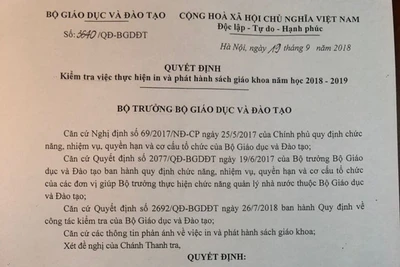 Bộ GD-ĐT kiểm tra NXBGD xem có hay không độc quyền phát hành SGK